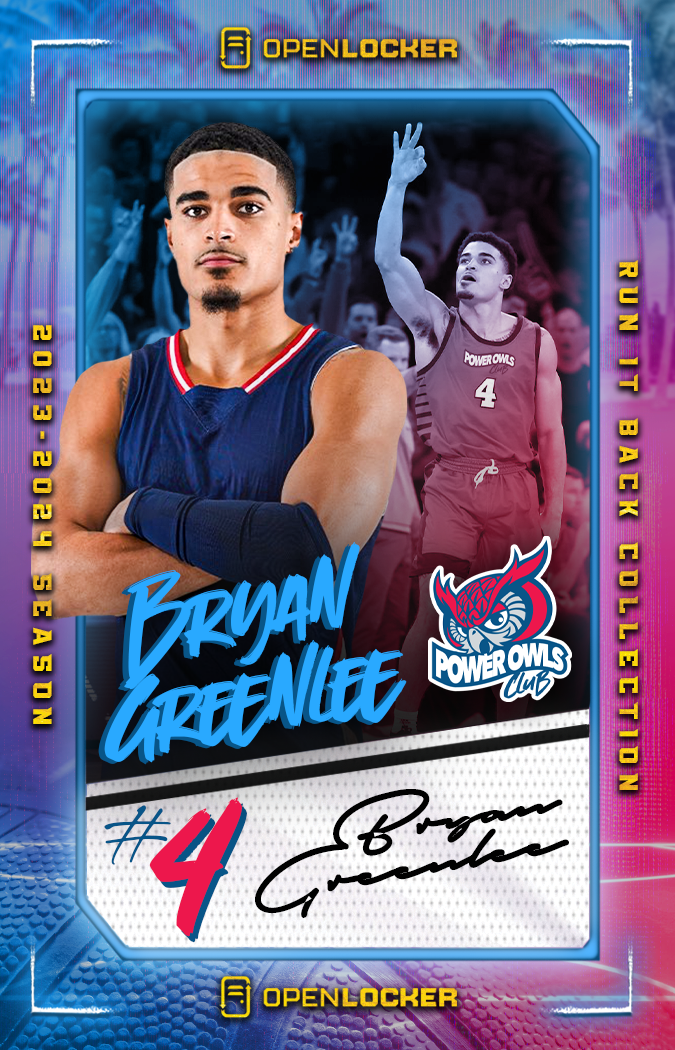 PowerOwls Club Run it Back Basketball Collection Autographed Card: Bryan Greenlee