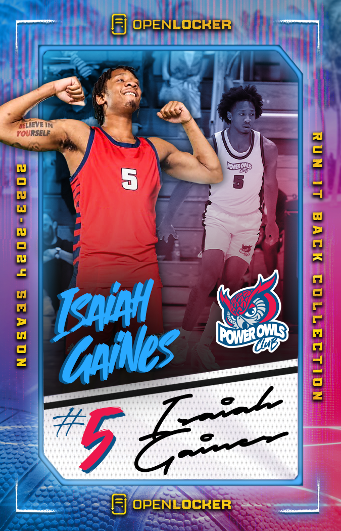 PowerOwls Club Run it Back Basketball Collection Autographed Card: Isaiah Gaines