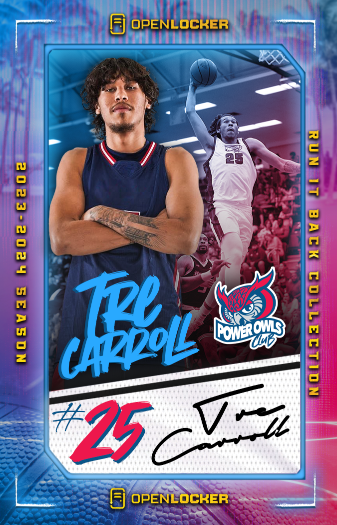 PowerOwls Club Run it Back Basketball Collection Autographed Card: Tre Carroll