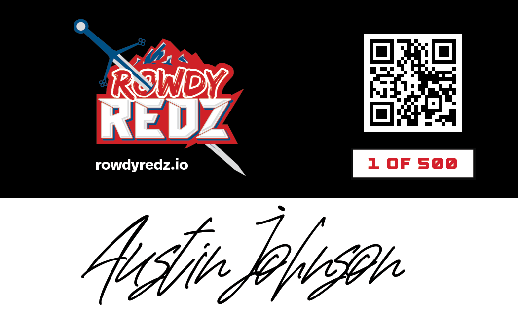Rowdy Redz Basketball Collection Autographed Physical Card: Austin Johnson