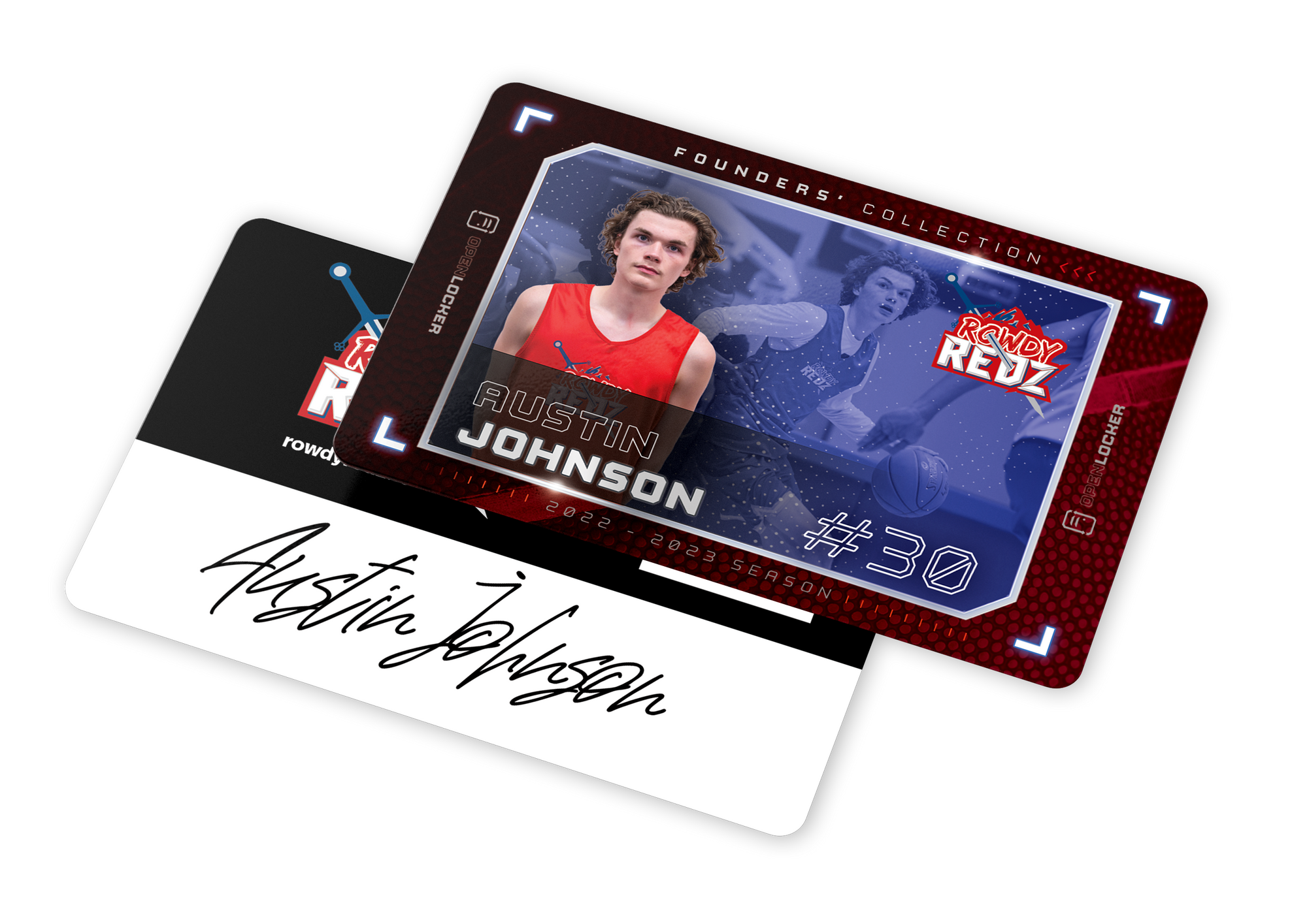 Rowdy Redz Basketball Collection Autographed Physical Card: Austin Johnson