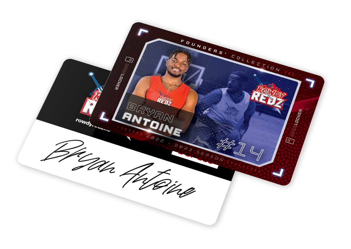 Rowdy Redz Basketball Collection Autographed Physical Card: Bryan Antoine