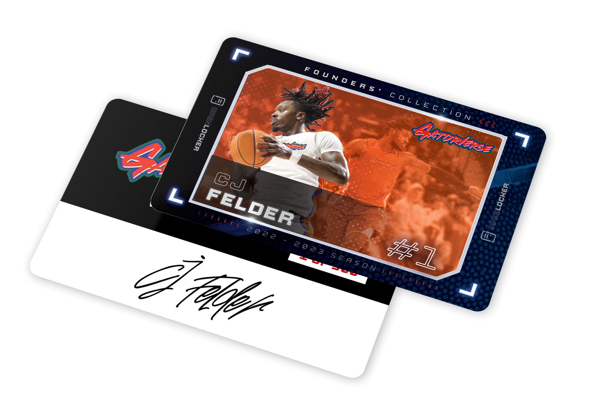 Gataverse Basketball Collection Autographed Platinum Card: CJ Felder