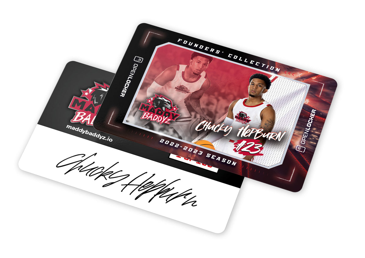 Maddy Baddyz Basketball Platinum Autographed Card: Chucky Hepburn
