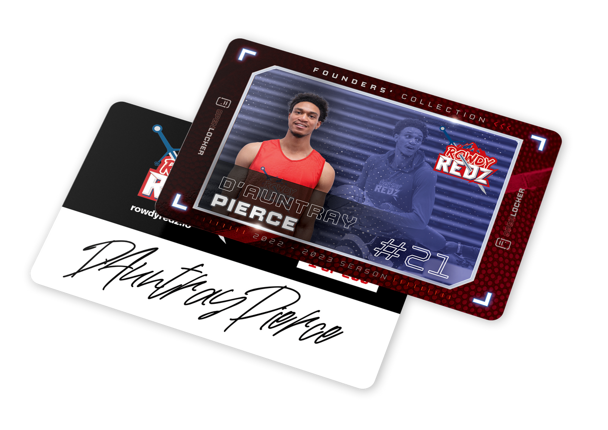 Rowdy Redz Basketball Collection Autographed Physical Card: D&#39;Auntray Pierce