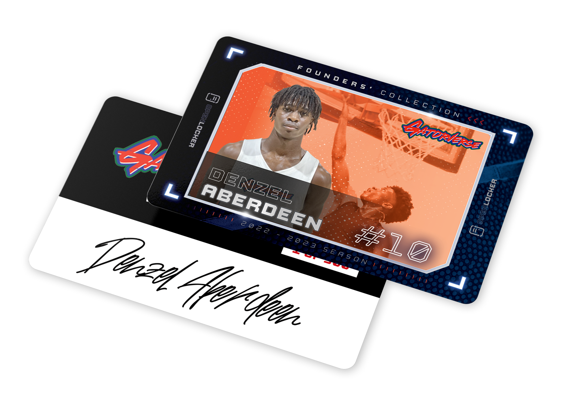 Gataverse Basketball Collection Autographed Platinum Card: Denzel Aberdeen