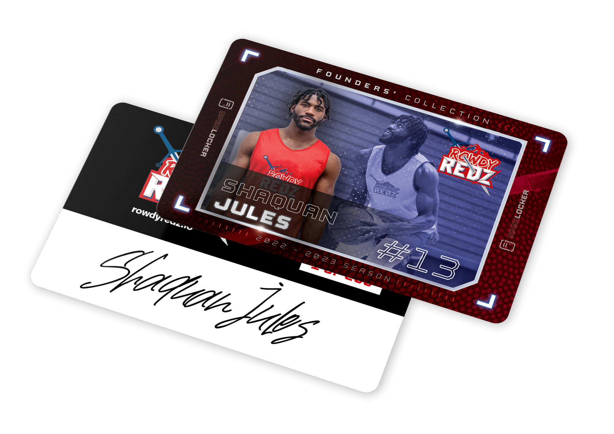 Rowdy Redz Basketball Collection Autographed Physical Card: Shaquan Jules