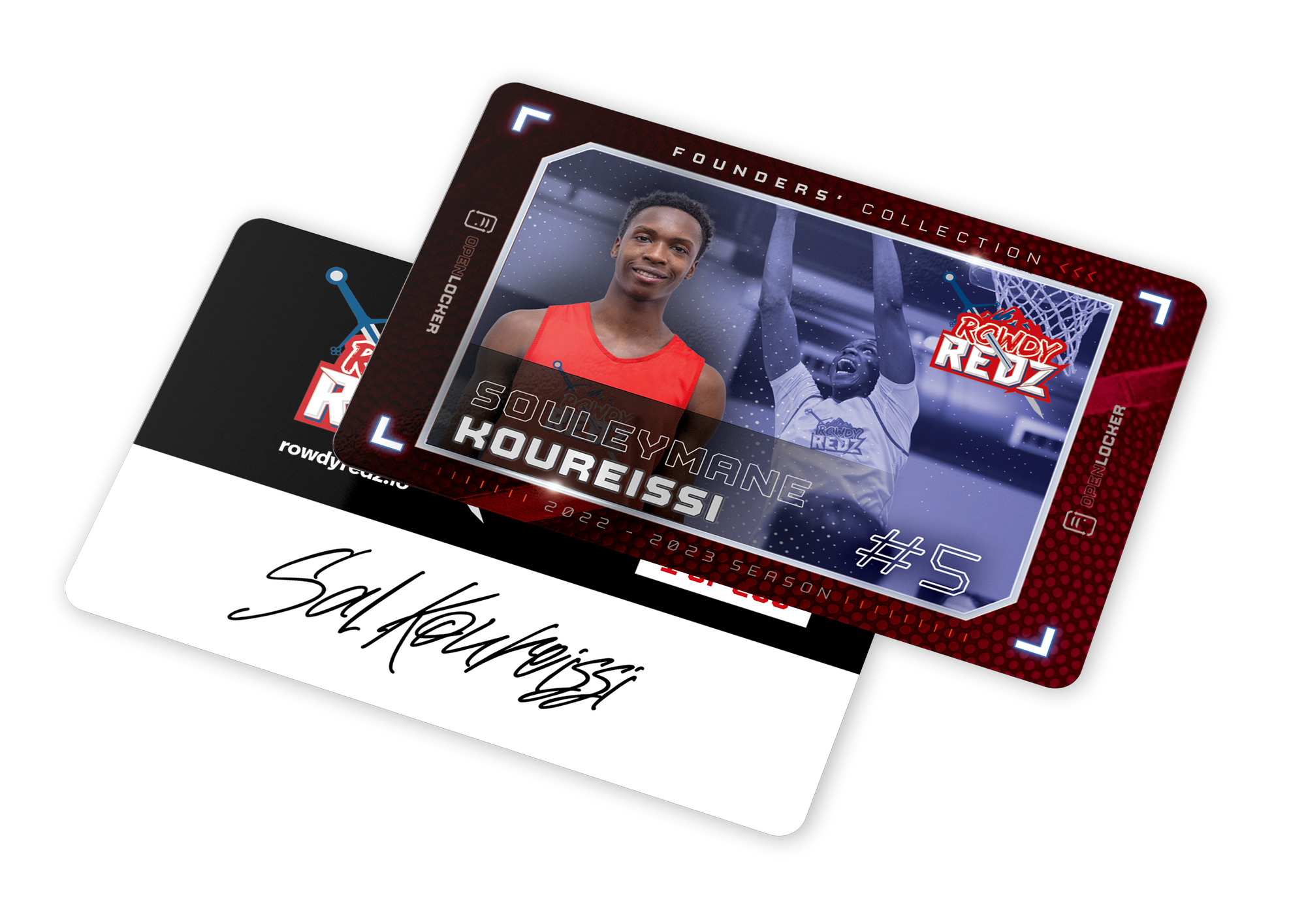 Rowdy Redz Basketball Collection Autographed Physical Card: Koureissi Souleymane