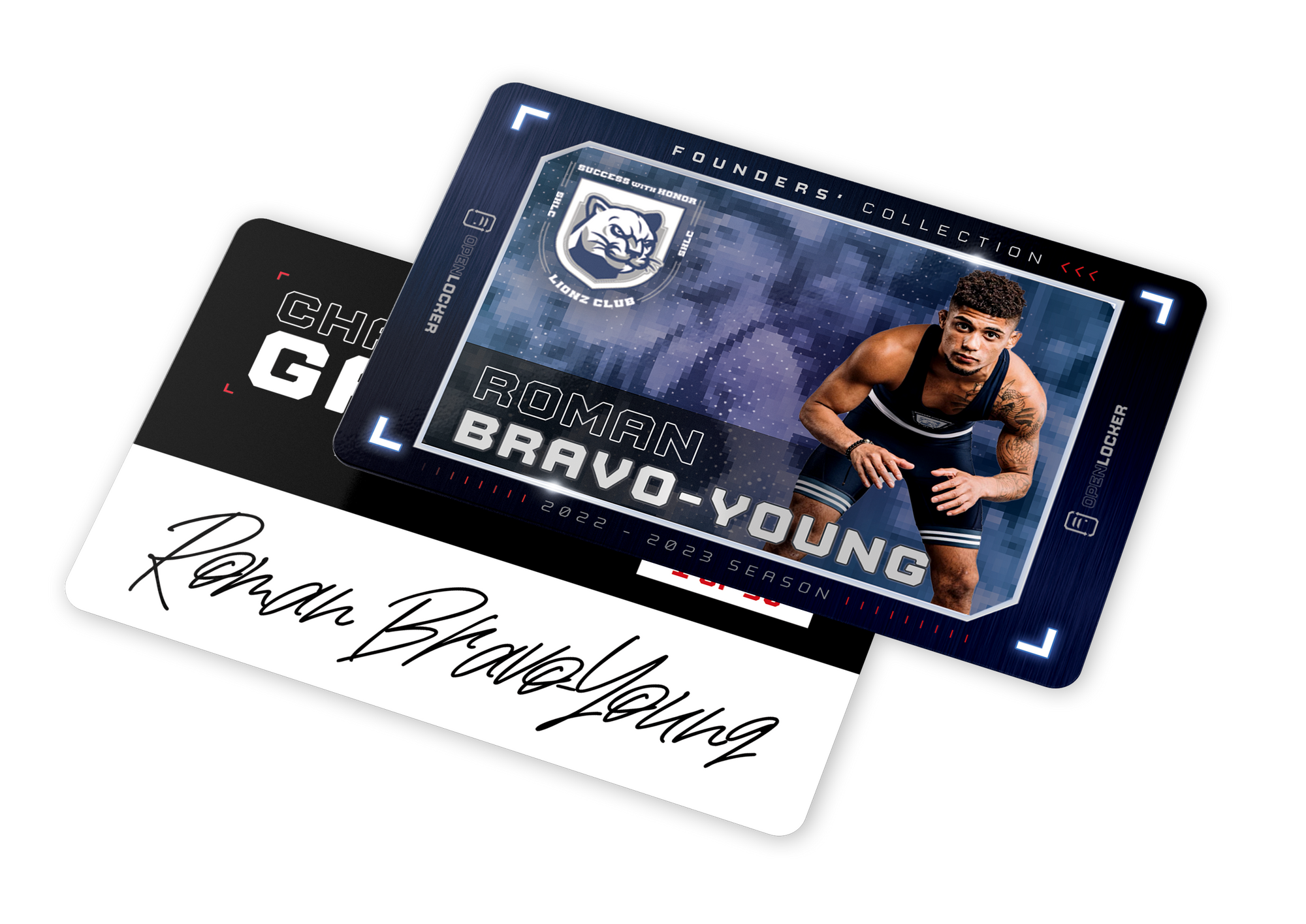 Lionz Club Wrestling Collection Autographed Platinum Card: Roman Bravo-Young