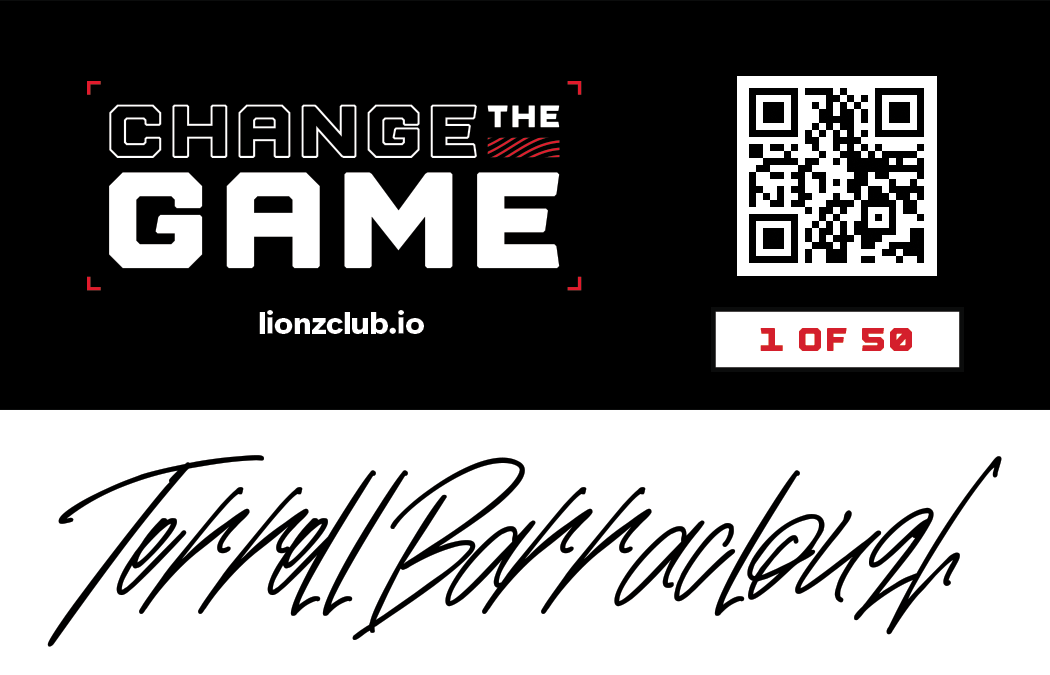 Lionz Club Wrestling Collection Autographed Platinum Card: Terrell Barraclough